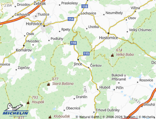 Mappa MICHELIN Jince - ViaMichelin