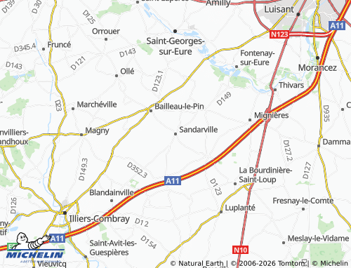 MICHELIN Sandarville map - ViaMichelin