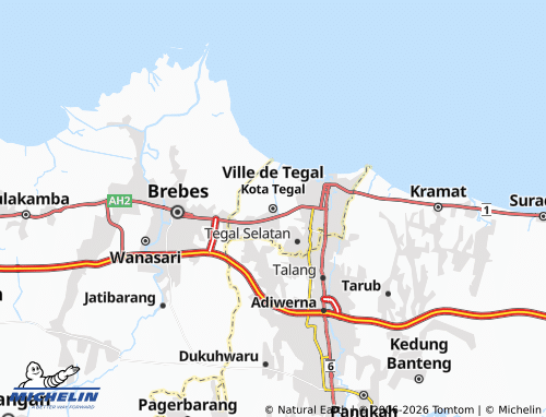 MICHELIN-Landkarte Stadt Tegal - ViaMichelin