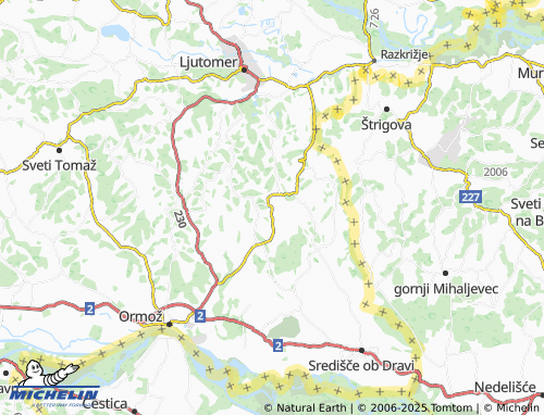 Mappa MICHELIN Miklavž pri Ormožu - ViaMichelin