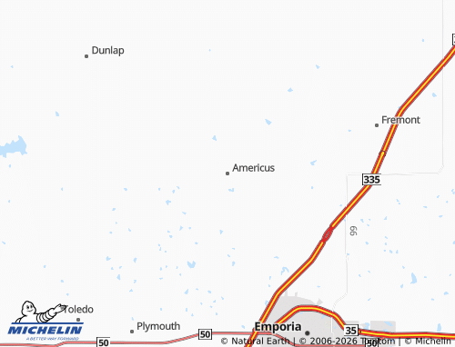 Mappa MICHELIN Americus - ViaMichelin