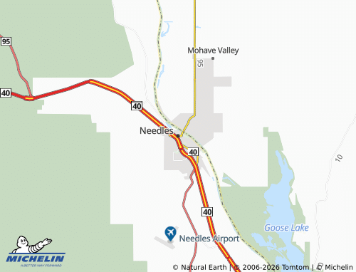 Mapa MICHELIN Needles - ViaMichelin