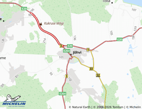 Carte MICHELIN Jõhvi - ViaMichelin