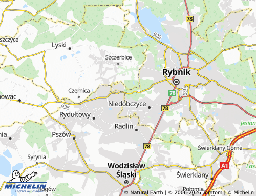 MICHELIN Niewiadom map - ViaMichelin