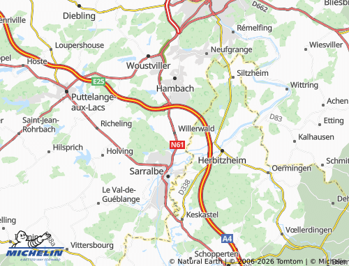 MICHELIN Willerwald map - ViaMichelin