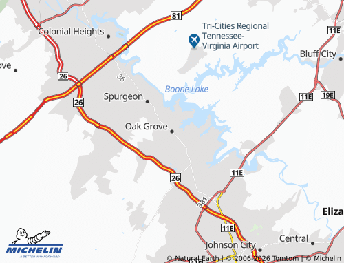 Mapa MICHELIN Oak Grove - ViaMichelin