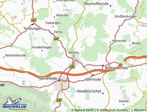MICHELIN Worbis map - ViaMichelin