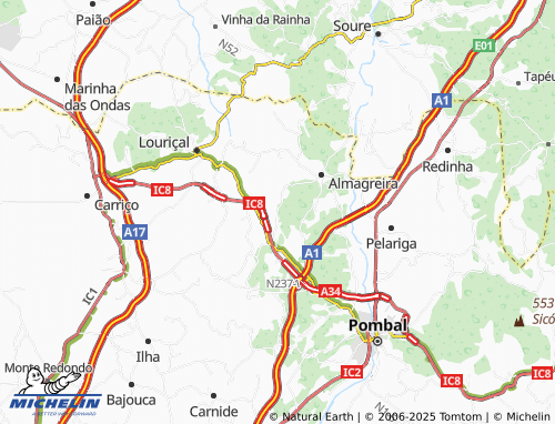 MICHELIN Gregórios de Cima map - ViaMichelin