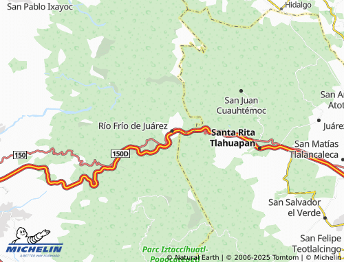 Mapa MICHELIN Río Frío de Juárez - ViaMichelin