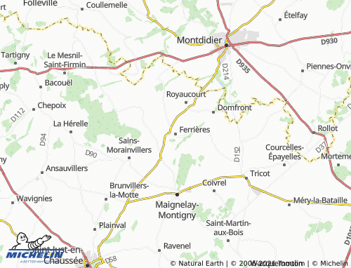 MICHELIN Ferrières map - ViaMichelin