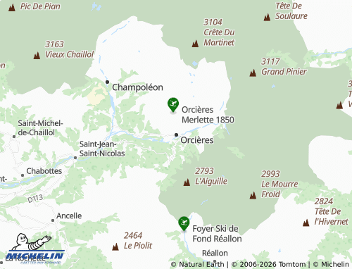 MICHELIN Orcières map - ViaMichelin