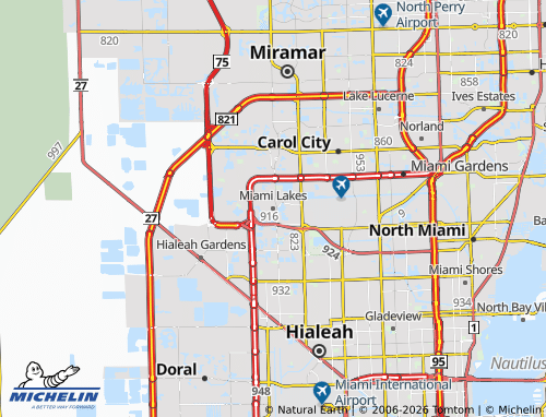 Mappa MICHELIN Miami Lakes - ViaMichelin