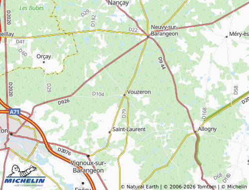 MICHELIN Vouzeron map - ViaMichelin