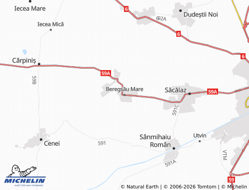 Mappa MICHELIN Beregsău Mare - ViaMichelin