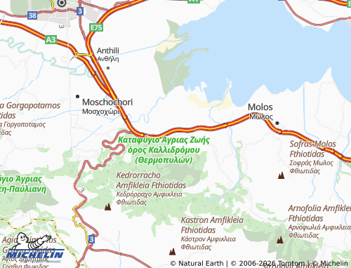 MICHELIN Thermopyles map - ViaMichelin