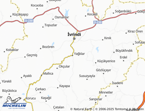 MICHELIN Yağlılar map - ViaMichelin