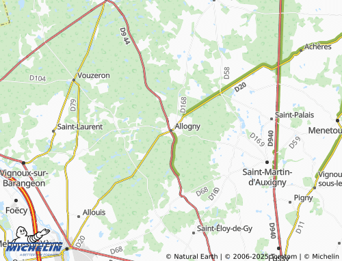 MICHELIN Allogny map - ViaMichelin