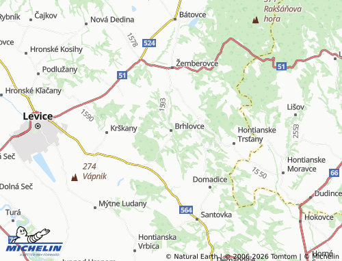 Mappa MICHELIN Brhlovce - ViaMichelin