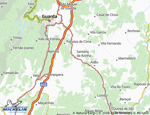 MICHELIN Santana da Azinha map - ViaMichelin