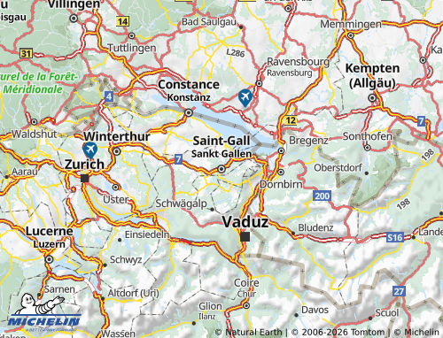 MICHELIN Saint Gallen map - ViaMichelin