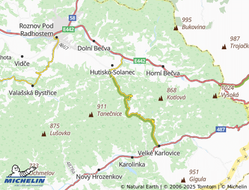 MICHELIN Pod Soláňem map - ViaMichelin