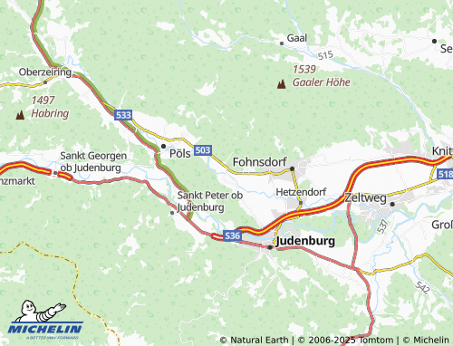 MICHELIN Paßhammer map - ViaMichelin
