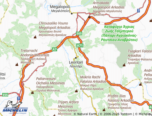 MICHELIN Leontari map - ViaMichelin