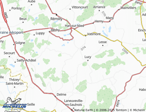 MICHELIN Morville-sur-Nied map - ViaMichelin