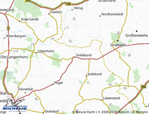 MICHELIN Goldelund map - ViaMichelin