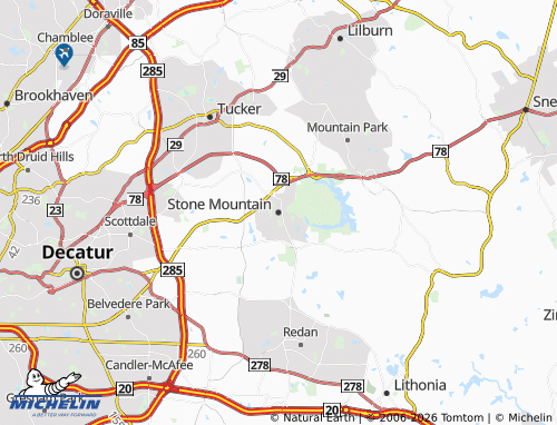 Mapa MICHELIN Stone Mountain - ViaMichelin
