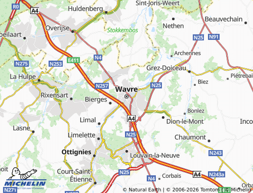 MICHELIN Wavre map - ViaMichelin