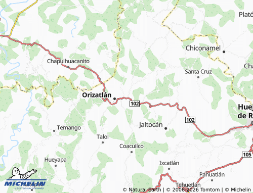 Kaart MICHELIN Nuevo Orizatlán - ViaMichelin