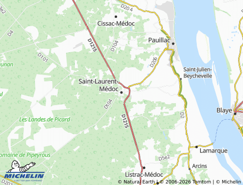 MICHELIN Saint-Laurent-Médoc map - ViaMichelin