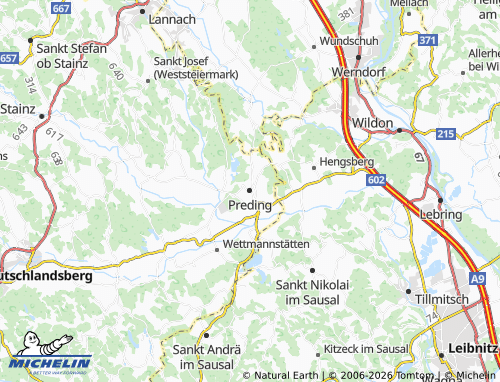 MICHELIN Preding map - ViaMichelin
