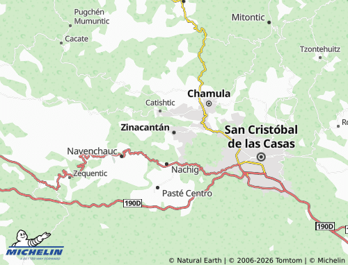 Carte MICHELIN Zinacantán - ViaMichelin