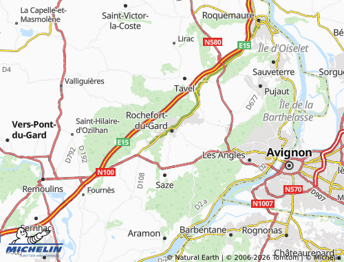 Mapa MICHELIN Rochefort-du-Gard - ViaMichelin