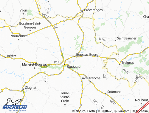 Mapa MICHELIN Boussac-Bourg - ViaMichelin