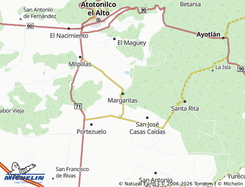 Mapa MICHELIN Margaritas - ViaMichelin