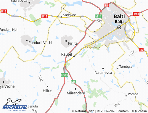 MICHELIN Răuțel map - ViaMichelin