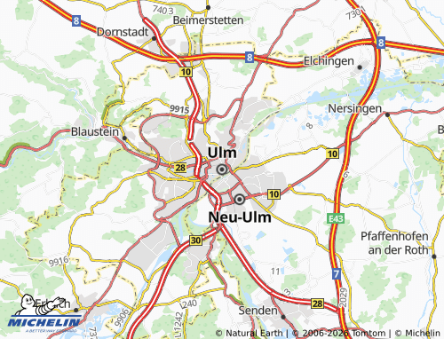 MICHELIN Ulm map - ViaMichelin