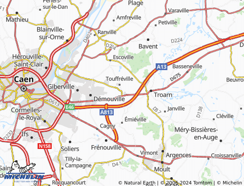 carte-michelin-sannerville-viamichelin