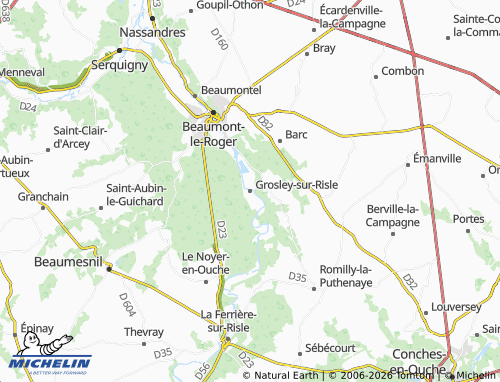 MICHELIN Grosley-sur-Risle map - ViaMichelin