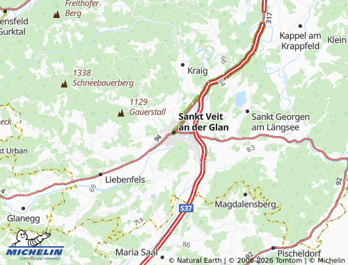 MICHELIN-Landkarte Sankt Veit an der Glan - ViaMichelin