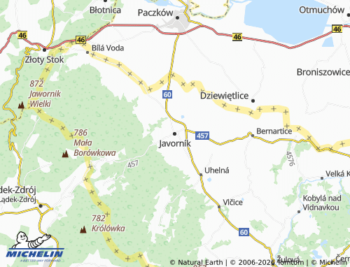 MICHELIN Javorník map - ViaMichelin