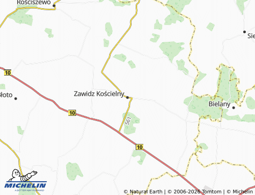 MICHELIN Zawidz Kościelny map - ViaMichelin
