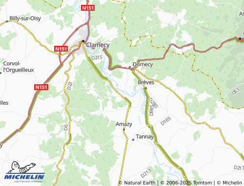 MICHELIN Villiers-sur-Yonne map - ViaMichelin