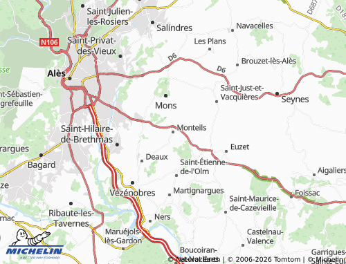 Mapa MICHELIN Monteils - ViaMichelin