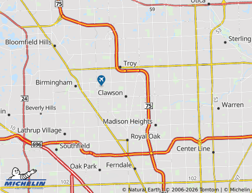Mapa MICHELIN Clawson - ViaMichelin