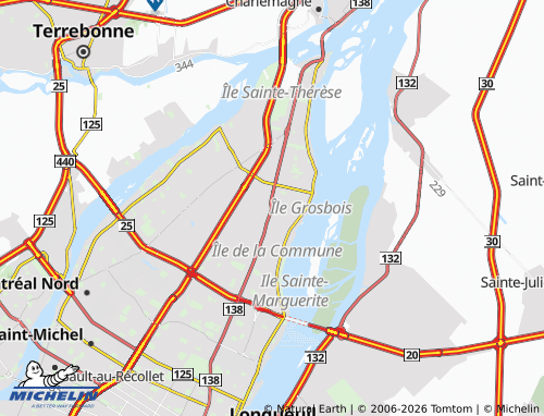 Kaart MICHELIN Montréal-Est - ViaMichelin