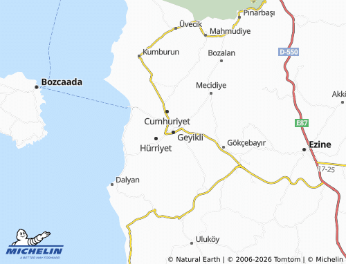 MICHELIN Geyikli map - ViaMichelin